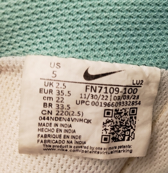 Nike Gamma Force Women's Size 5 White/Mint Green/Lavender - Picture 15 of 15